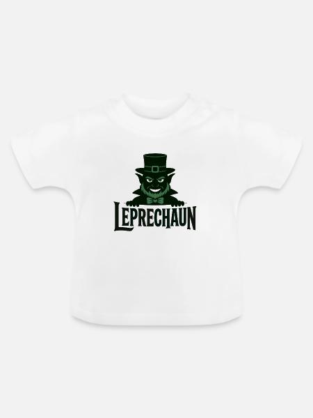 Leprechaun Grüner Kobold - Baby Bio-T-Shirt mit Rundhals - Weiß