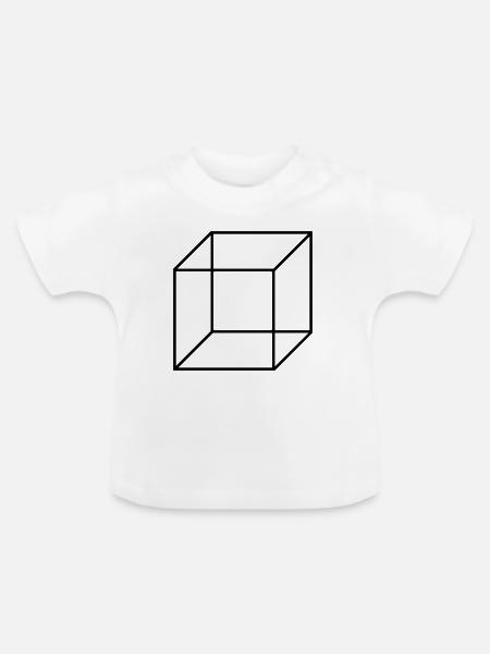 Würfel Quadrat - Baby Bio-T-Shirt mit Rundhals - Weiß