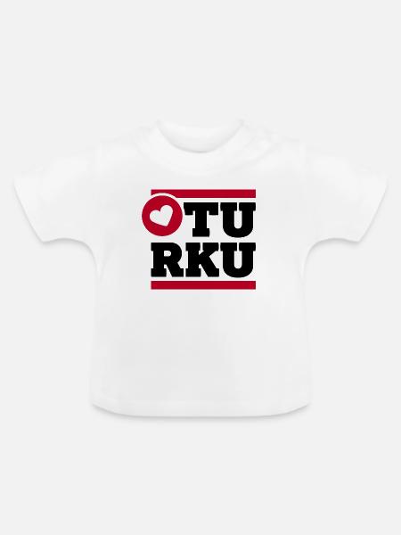 Vor hellem Hintergrund - Baby Bio-T-Shirt mit Rundhals - Weiß