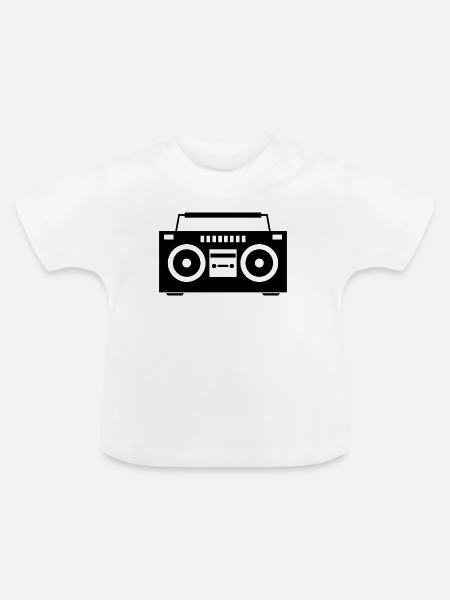 Boombox - Baby Bio-T-Shirt mit Rundhals - Weiß