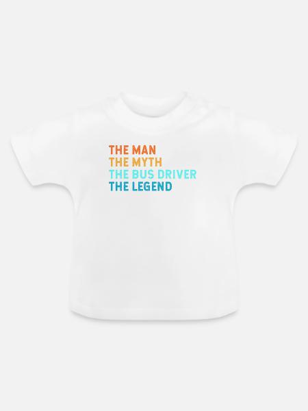 Schulbusfahrer Busfahrer Schulbus - Baby Bio-T-Shirt mit Rundhals - Weiß