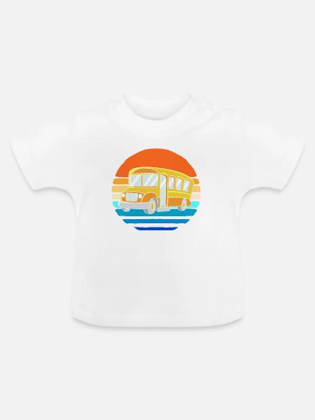 Schulbus Busfahrer Schulbusfahrer - Baby Bio-T-Shirt mit Rundhals - Weiß
