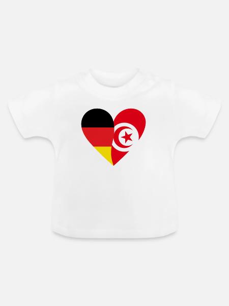 Herz der zwei Länder - Baby Bio-T-Shirt mit Rundhals - Weiß