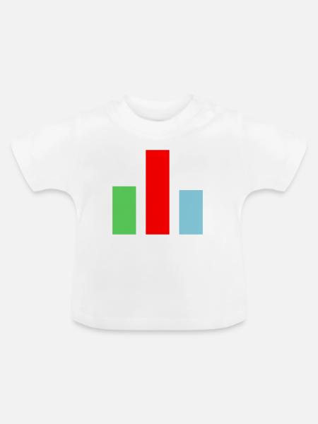 Balkendiagramm Statistik - Baby Bio-T-Shirt mit Rundhals - Weiß