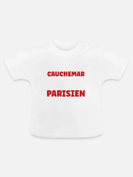 Ich hatte einen Pariser Albtraum - Baby Bio-T-Shirt mit Rundhals - Weiß