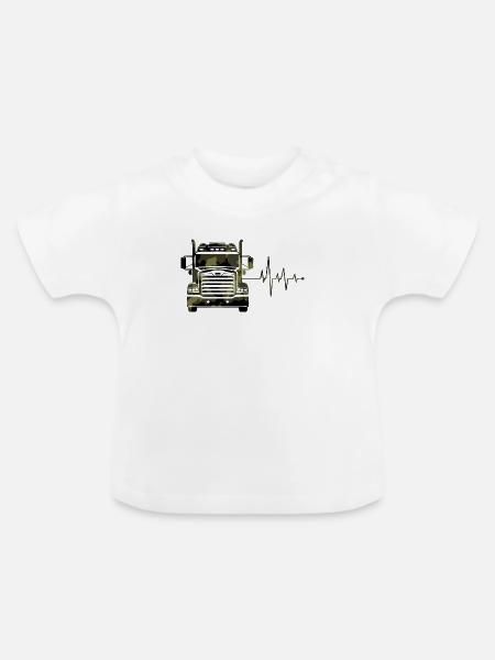 lkw camouflage - Baby Bio-T-Shirt mit Rundhals - Weiß