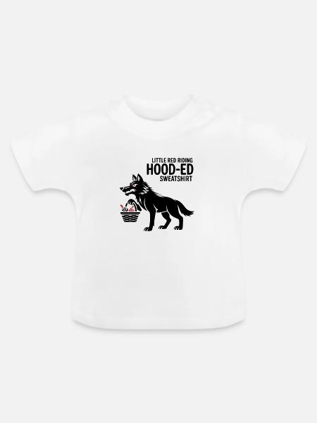 Märchen Wolf mit Korb - Baby Bio-T-Shirt mit Rundhals - Weiß