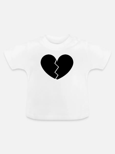 Gebrochenes Herz - Baby Bio-T-Shirt mit Rundhals - Weiß