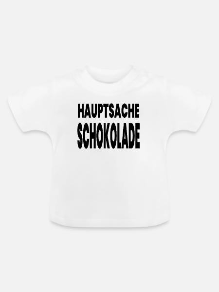 Schokolade - Baby Bio-T-Shirt mit Rundhals - Weiß