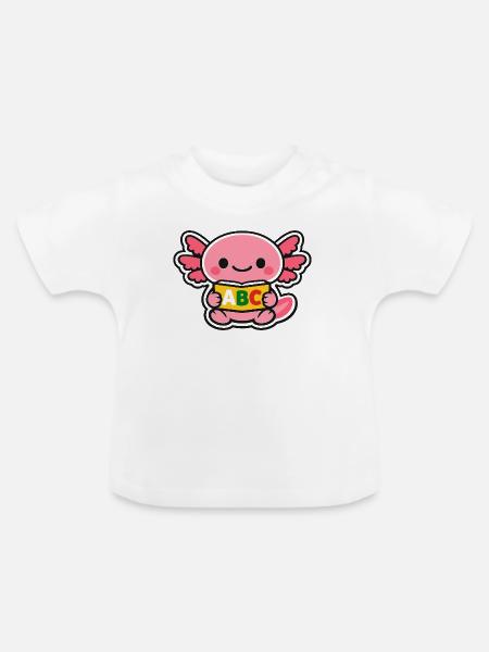 ABC axolotl mit Flügeln - Baby Bio-T-Shirt mit Rundhals - Weiß