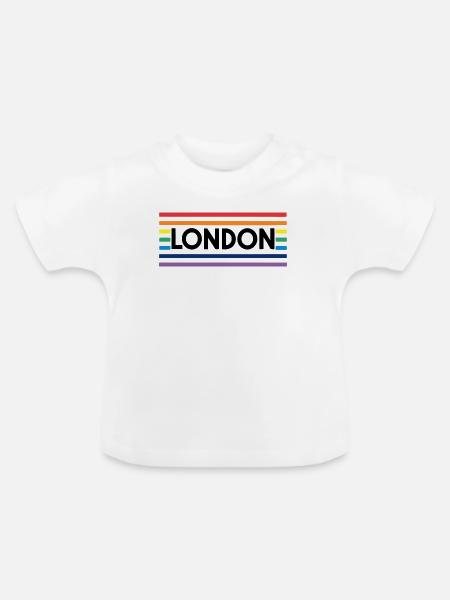 LONDON Urbaner Regenbogen - Baby Bio-T-Shirt mit Rundhals - Weiß