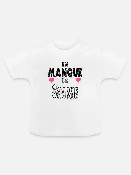 Auf Bedürfnis nach Charme - Baby Bio-T-Shirt mit Rundhals - Weiß
