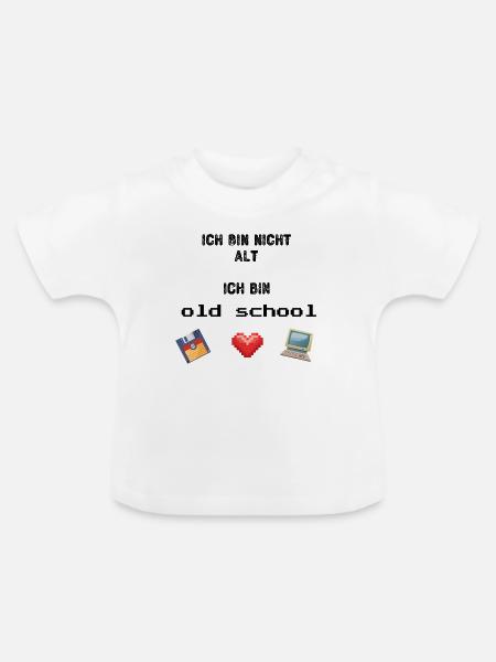Old School - Baby Bio-T-Shirt mit Rundhals - Weiß