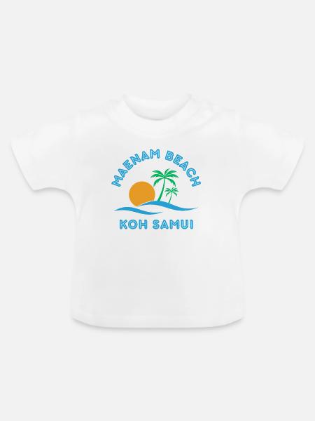 Mae Nam Strand Koh Samui - Baby Bio-T-Shirt mit Rundhals - Weiß