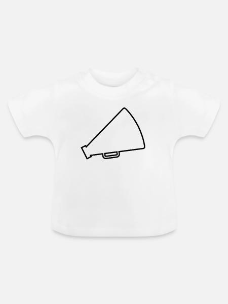 Megafon-Cheerleader - Baby Bio-T-Shirt mit Rundhals - Weiß