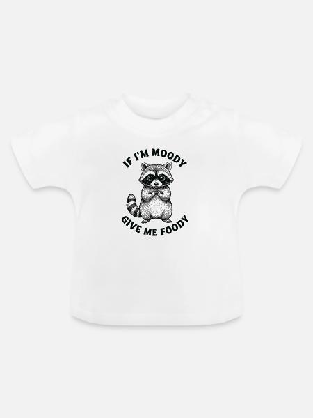 Launischer Waschbär-Foodie-Tee - Baby Bio-T-Shirt mit Rundhals - Weiß