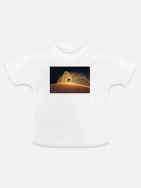 Brennende Stahlwolle - Baby Bio-T-Shirt mit Rundhals - Weiß