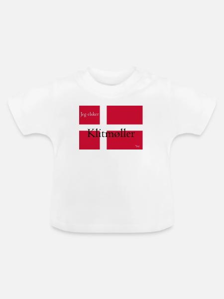Klitmøller Danish Flag - Baby Bio-T-Shirt mit Rundhals - Weiß