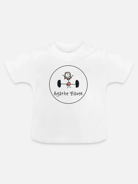 Agathe Power Bauer - Baby Bio-T-Shirt mit Rundhals - Weiß