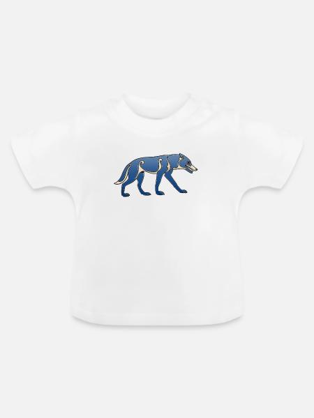 Pictish_wolf - Baby Bio-T-Shirt mit Rundhals - Weiß