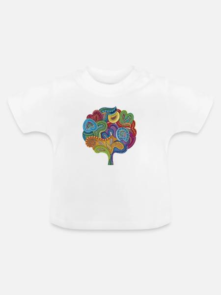 Blühende Koralle - Baby Bio-T-Shirt mit Rundhals - Weiß