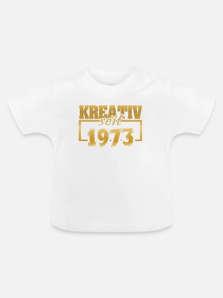 1973 - Baby Bio-T-Shirt mit Rundhals - Weiß