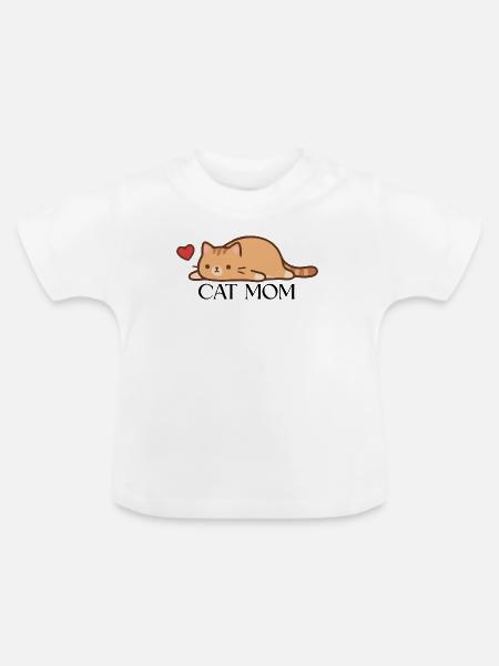 CAT MOM - Baby Bio-T-Shirt mit Rundhals - Weiß