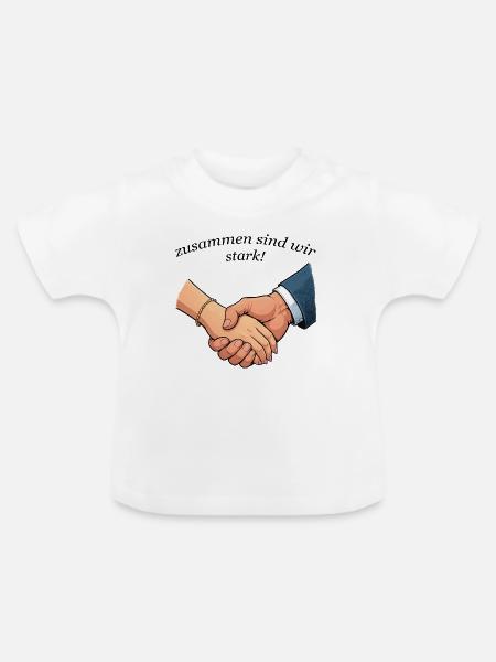 Hände Parr Zusammenhalt - Baby Bio-T-Shirt mit Rundhals - Weiß