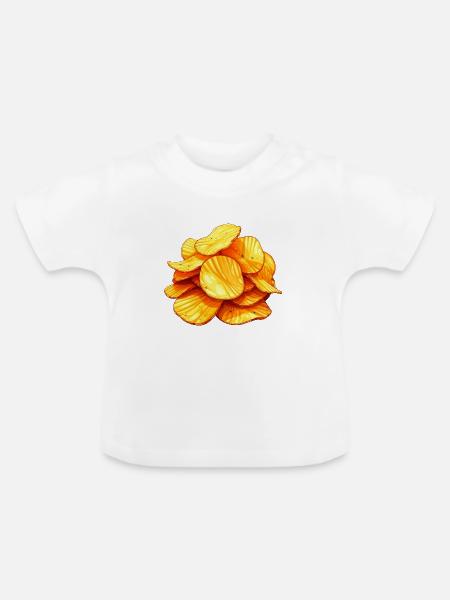 Chips - Baby Bio-T-Shirt mit Rundhals - Weiß
