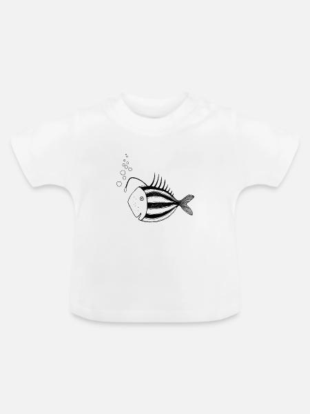 Fisch Lampe - Baby Bio-T-Shirt mit Rundhals - Weiß