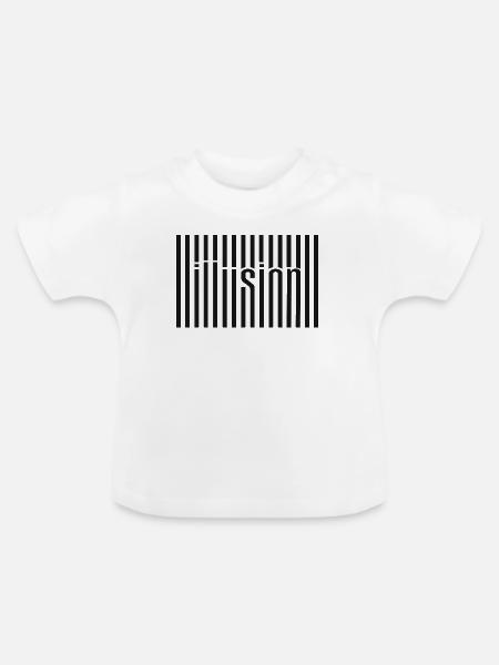 Illusion Barcode Textkunst - Baby Bio-T-Shirt mit Rundhals - Weiß