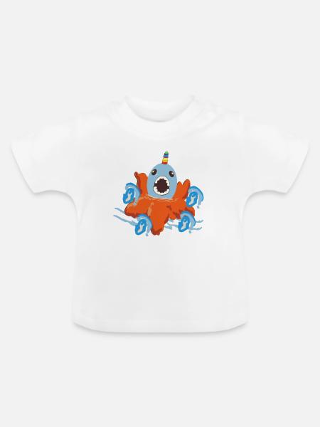 Einhorn Fisch - Baby Bio-T-Shirt mit Rundhals - Weiß