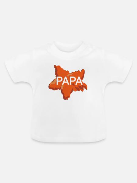 papa - Baby Bio-T-Shirt mit Rundhals - Weiß