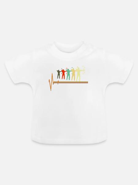 Bogenjagd-Herzschlag-Retro-Bogenschützen-Silhouette - Baby Bio-T-Shirt mit Rundhals - Weiß