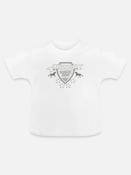 1990 - Baby Bio-T-Shirt mit Rundhals - Weiß