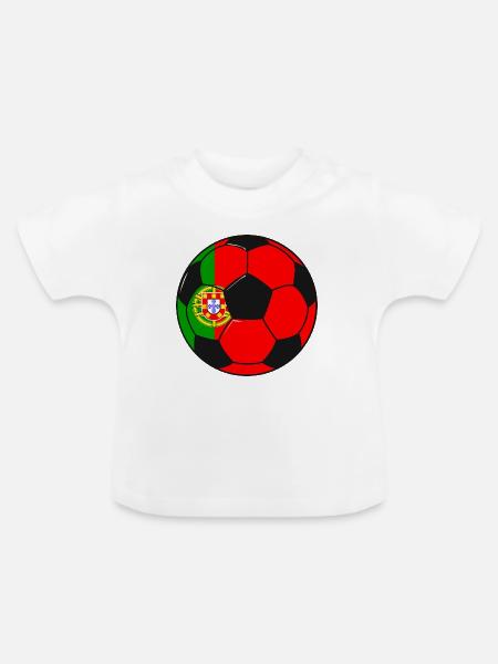 Fußballmannschaft Portugal - Baby Bio-T-Shirt mit Rundhals - Weiß