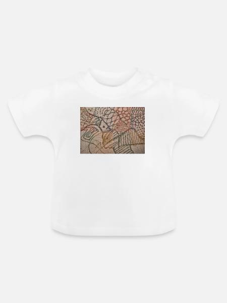 Farblinien Netzkunst - Baby Bio-T-Shirt mit Rundhals - Weiß
