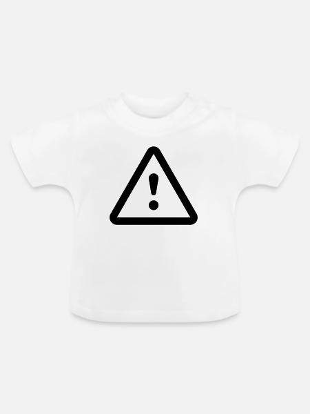 Gefahr Achtung danger - Baby Bio-T-Shirt mit Rundhals - Weiß
