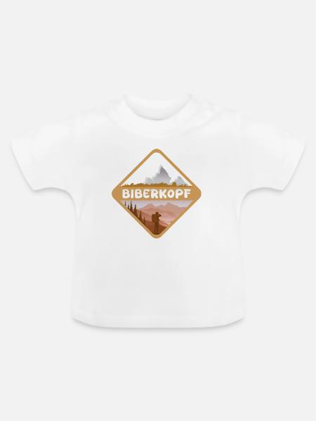 Mountains Biberkopf - Baby Bio-T-Shirt mit Rundhals - Weiß