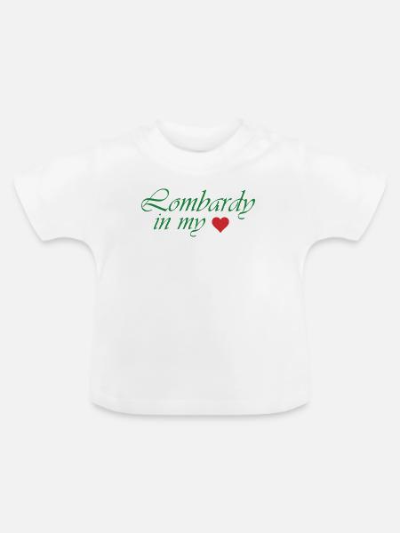 Lombardy Heart Skriptdesign - Baby Bio-T-Shirt mit Rundhals - Weiß
