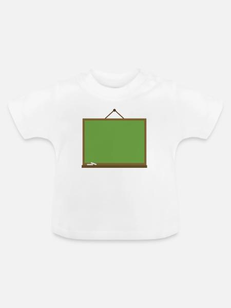 Schultafel - Baby Bio-T-Shirt mit Rundhals - Weiß