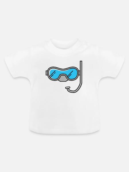 Taucherbrille - Baby Bio-T-Shirt mit Rundhals - Weiß