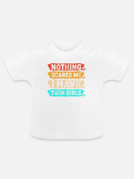 Zwillinge Vater Zwilling Papa - Baby Bio-T-Shirt mit Rundhals - Weiß