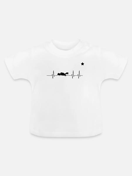 mottorad herz - Baby Bio-T-Shirt mit Rundhals - Weiß