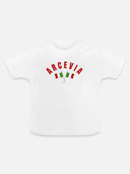 Arcevia: Italienische Flaggen - Baby Bio-T-Shirt mit Rundhals - Weiß