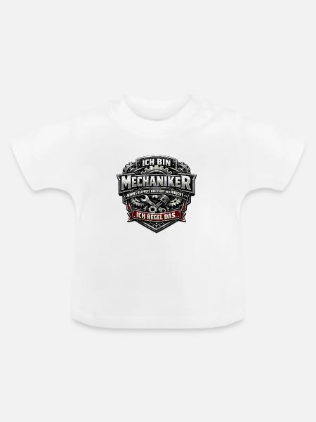 Ich bin Mechaniker Logo - Baby Bio-T-Shirt mit Rundhals - Weiß