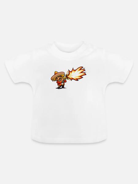 Mariachi Feuersturm - Baby Bio-T-Shirt mit Rundhals - Weiß