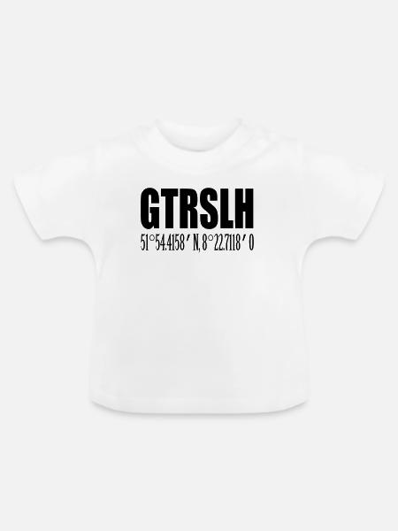 Gütersloh mit Koordinaten - Baby Bio-T-Shirt mit Rundhals - Weiß