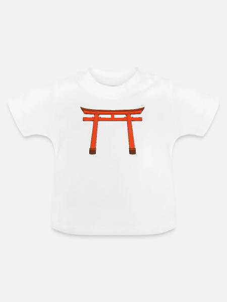 Lebendiges Torii-Tor - Baby Bio-T-Shirt mit Rundhals - Weiß