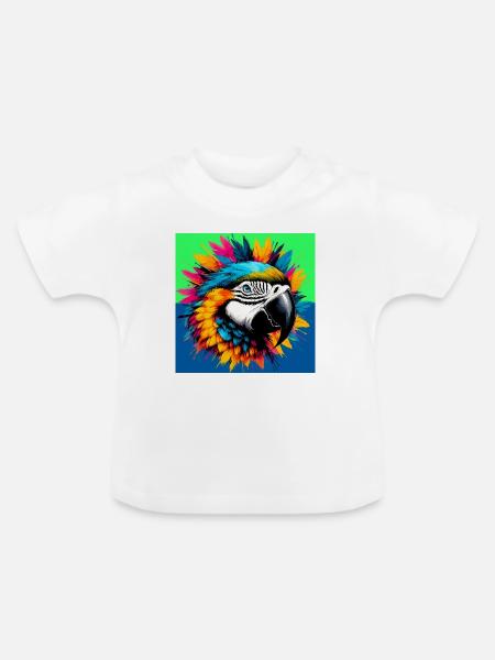 Papagei - Baby Bio-T-Shirt mit Rundhals - Weiß